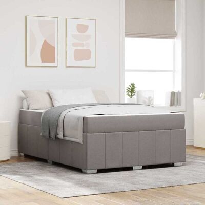 vidaXL Bettrahmen mit Matratze Taupe 160 x 200 cm Stoff - Taupe vidaXL Bettrahmen mit Matratze Taupe 160 x 200 cm Stoff - Taupe