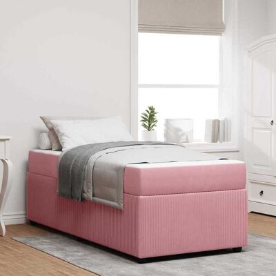 vidaXL Bettrahmen mit Matratze Rosa 90 x 200 cm Stoff - Rosa vidaXL Bettrahmen mit Matratze Rosa 90 x 200 cm Stoff - Rosa