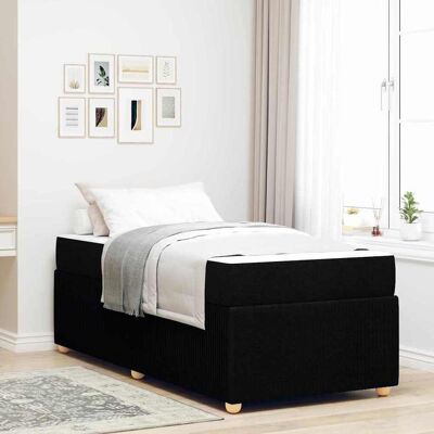 vidaXL Bettrahmen mit Matratze Schwarz 100 x 200 cm Stoff - Schwarz vidaXL Bettrahmen mit Matratze Schwarz 100 x 200 cm Stoff - Schwarz