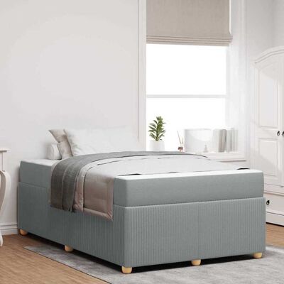vidaXL Bettrahmen mit Matratze Hellgrau 120 x 190 cm Stoff - Hellgrau vidaXL Bettrahmen mit Matratze Hellgrau 120 x 190 cm Stoff - Hellgrau