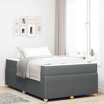 vidaXL Bettrahmen mit Matratze Dunkelgrau 120 x 190 cm Stoff - Grau vidaXL Bettrahmen mit Matratze Dunkelgrau 120 x 190 cm Stoff - Grau