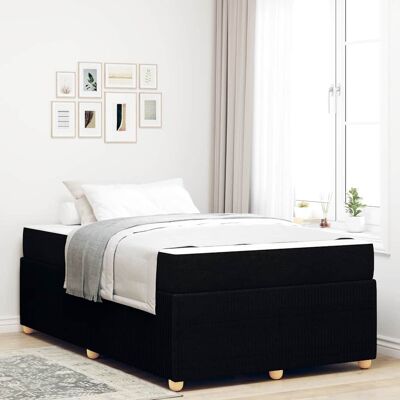 vidaXL Bettrahmen mit Matratze Schwarz 120 x 190 cm Stoff - Schwarz vidaXL Bettrahmen mit Matratze Schwarz 120 x 190 cm Stoff - Schwarz