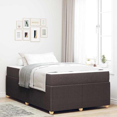 vidaXL Bettrahmen mit Matratze Dunkelbraun 120 x 190 cm Stoff - Braun vidaXL Bettrahmen mit Matratze Dunkelbraun 120 x 190 cm Stoff - Braun
