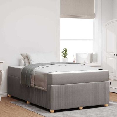 vidaXL Bettrahmen mit Matratze Taupe 120 x 190 cm Stoff - Taupe vidaXL Bettrahmen mit Matratze Taupe 120 x 190 cm Stoff - Taupe