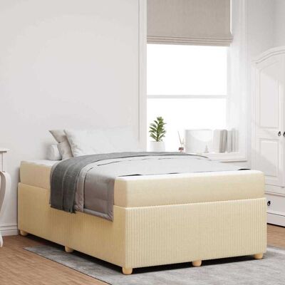 vidaXL Bettrahmen mit Matratze Creme 120 x 190 cm Stoff - Creme vidaXL Bettrahmen mit Matratze Creme 120 x 190 cm Stoff - Creme