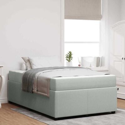 vidaXL Bettrahmen mit Matratze Hellgrau 120 x 190 cm Stoff - Hellgrau vidaXL Bettrahmen mit Matratze Hellgrau 120 x 190 cm Stoff - Hellgrau
