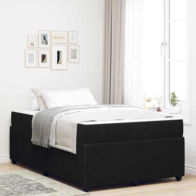 vidaXL Bettrahmen mit Matratze Schwarz 120 x 190 cm Stoff - Schwarz vidaXL Bettrahmen mit Matratze Schwarz 120 x 190 cm Stoff - Schwarz