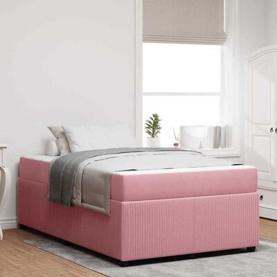 vidaXL Bettrahmen mit Matratze Rosa 120 x 190 cm Stoff - Rosa vidaXL Bettrahmen mit Matratze Rosa 120 x 190 cm Stoff - Rosa