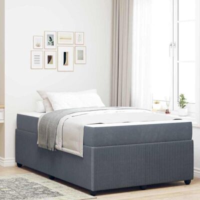 vidaXL Bettrahmen mit Matratze Dunkelgrau 120 x 200 cm Stoff - Grau vidaXL Bettrahmen mit Matratze Dunkelgrau 120 x 200 cm Stoff - Grau