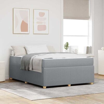 vidaXL Bettrahmen mit Matratze Hellgrau 160 x 200 cm Stoff - Hellgrau vidaXL Bettrahmen mit Matratze Hellgrau 160 x 200 cm Stoff - Hellgrau