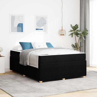 vidaXL Bettrahmen mit Matratze Schwarz 160 x 200 cm Stoff - Schwarz vidaXL Bettrahmen mit Matratze Schwarz 160 x 200 cm Stoff - Schwarz