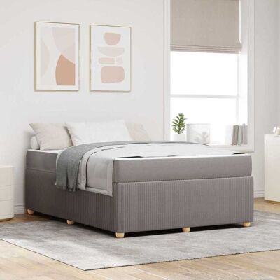 vidaXL Bettrahmen mit Matratze Taupe 160 x 200 cm Stoff - Taupe vidaXL Bettrahmen mit Matratze Taupe 160 x 200 cm Stoff - Taupe