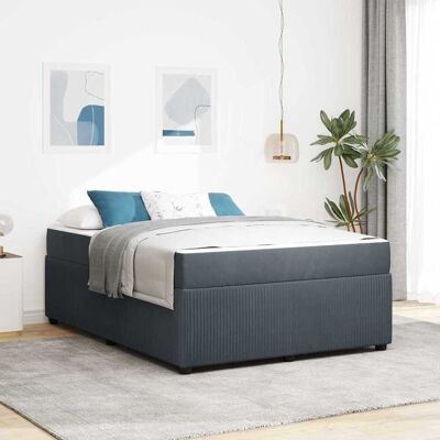 vidaXL Bettrahmen mit Matratze Dunkelgrau 160 x 200 cm Stoff - Grau vidaXL Bettrahmen mit Matratze Dunkelgrau 160 x 200 cm Stoff - Grau