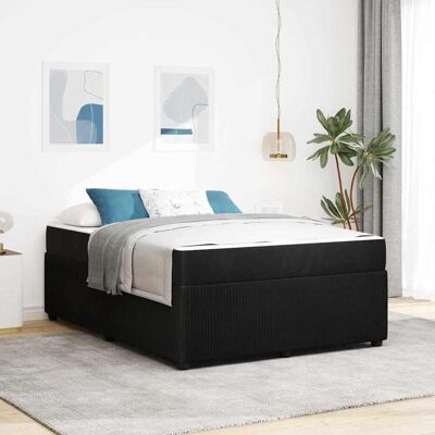 vidaXL Bettrahmen mit Matratze Schwarz 160 x 200 cm Stoff - Schwarz vidaXL Bettrahmen mit Matratze Schwarz 160 x 200 cm Stoff - Schwarz