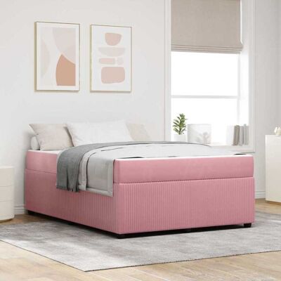 vidaXL Bettrahmen mit Matratze Rosa 160 x 200 cm Stoff - Rosa vidaXL Bettrahmen mit Matratze Rosa 160 x 200 cm Stoff - Rosa