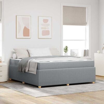 vidaXL Bettrahmen mit Matratze Hellgrau 180 x 200 cm Stoff - Hellgrau vidaXL Bettrahmen mit Matratze Hellgrau 180 x 200 cm Stoff - Hellgrau