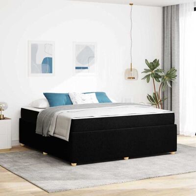 vidaXL Bettrahmen mit Matratze Schwarz 180 x 200 cm Stoff - Schwarz vidaXL Bettrahmen mit Matratze Schwarz 180 x 200 cm Stoff - Schwarz