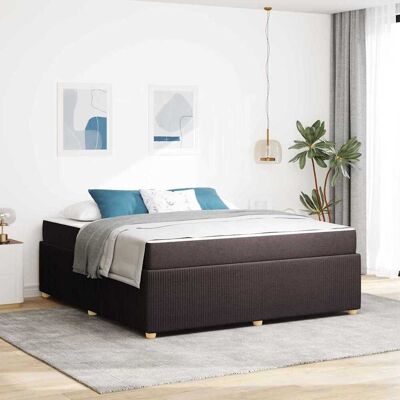 vidaXL Bettrahmen mit Matratze Dunkelbraun 180 x 200 cm Stoff - Braun vidaXL Bettrahmen mit Matratze Dunkelbraun 180 x 200 cm Stoff - Braun