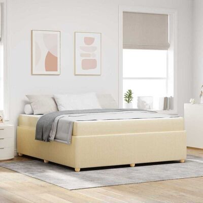 vidaXL Bettrahmen mit Matratze Creme 180 x 200 cm Stoff - Creme vidaXL Bettrahmen mit Matratze Creme 180 x 200 cm Stoff - Creme