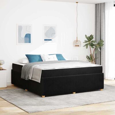 vidaXL Bettrahmen mit Matratze Schwarz 180 x 200 cm Stoff - Schwarz vidaXL Bettrahmen mit Matratze Schwarz 180 x 200 cm Stoff - Schwarz