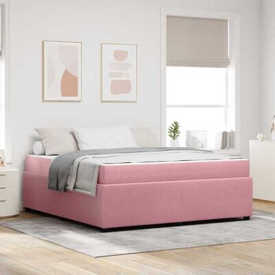 vidaXL Bettrahmen mit Matratze Rosa 180 x 200 cm Stoff - Rosa vidaXL Bettrahmen mit Matratze Rosa 180 x 200 cm Stoff - Rosa