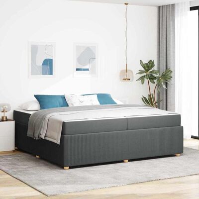 vidaXL Bettrahmen mit Matratze Dunkelgrau 200 x 200 cm Stoff - Grau vidaXL Bettrahmen mit Matratze Dunkelgrau 200 x 200 cm Stoff - Grau