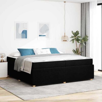 vidaXL Bettrahmen mit Matratze Schwarz 200 x 200 cm Stoff - Schwarz vidaXL Bettrahmen mit Matratze Schwarz 200 x 200 cm Stoff - Schwarz