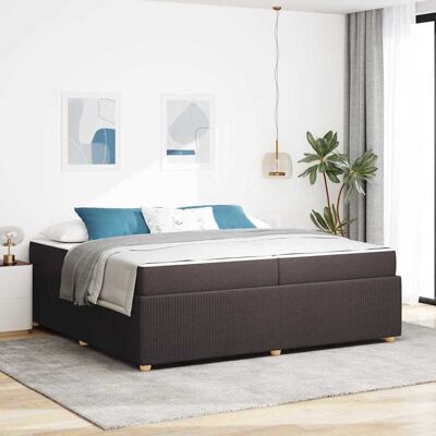 vidaXL Bettrahmen mit Matratze Dunkelbraun 200 x 200 cm Stoff - Braun vidaXL Bettrahmen mit Matratze Dunkelbraun 200 x 200 cm Stoff - Braun