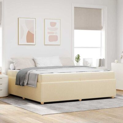 vidaXL Bettrahmen mit Matratze Creme 200 x 200 cm Stoff - Creme vidaXL Bettrahmen mit Matratze Creme 200 x 200 cm Stoff - Creme
