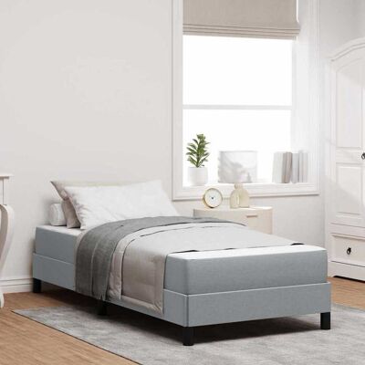vidaXL Boxspringbett mit Matratze Hellgrau 100 x 200 cm Stoff - Hellgrau vidaXL Boxspringbett mit Matratze Hellgrau 100 x 200 cm Stoff - Hellgrau