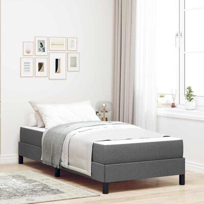 vidaXL Boxspringbett mit Matratze Dunkelgrau 100 x 200 cm Stoff - Grau vidaXL Boxspringbett mit Matratze Dunkelgrau 100 x 200 cm Stoff - Grau