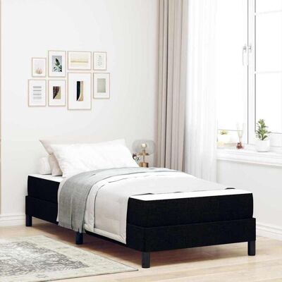 vidaXL Boxspringbett mit Matratze Schwarz 100 x 200 cm Stoff - Schwarz vidaXL Boxspringbett mit Matratze Schwarz 100 x 200 cm Stoff - Schwarz