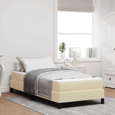 vidaXL Boxspringbett mit Matratze Creme 100 x 200 cm Stoff - Creme vidaXL Boxspringbett mit Matratze Creme 100 x 200 cm Stoff - Creme