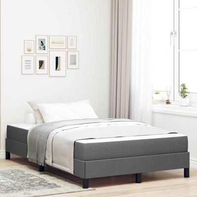 vidaXL Boxspringbett mit Matratze Dunkelgrau 120 x 200 cm Stoff - Grau vidaXL Boxspringbett mit Matratze Dunkelgrau 120 x 200 cm Stoff - Grau