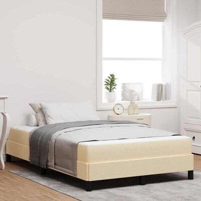 vidaXL Boxspringbett mit Matratze Creme 120 x 200 cm Stoff - Creme vidaXL Boxspringbett mit Matratze Creme 120 x 200 cm Stoff - Creme