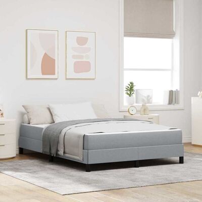 vidaXL Boxspringbett mit Matratze Hellgrau 140 x 190 cm Stoff - Hellgrau vidaXL Boxspringbett mit Matratze Hellgrau 140 x 190 cm Stoff - Hellgrau