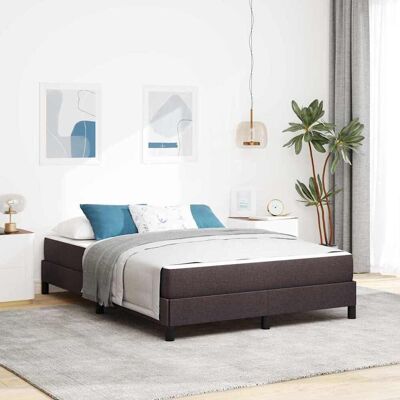 vidaXL Boxspringbett mit Matratze Dunkelbraun 160 x 200 cm Stoff - Braun vidaXL Boxspringbett mit Matratze Dunkelbraun 160 x 200 cm Stoff - Braun