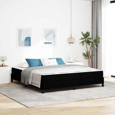 vidaXL Boxspringbett mit Matratze Schwarz 180 x 200 cm Stoff - Schwarz vidaXL Boxspringbett mit Matratze Schwarz 180 x 200 cm Stoff - Schwarz