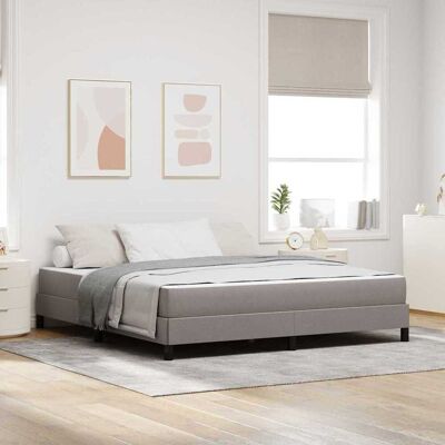 vidaXL Boxspringbett mit Matratze Taupe 180 x 200 cm Stoff - Taupe vidaXL Boxspringbett mit Matratze Taupe 180 x 200 cm Stoff - Taupe