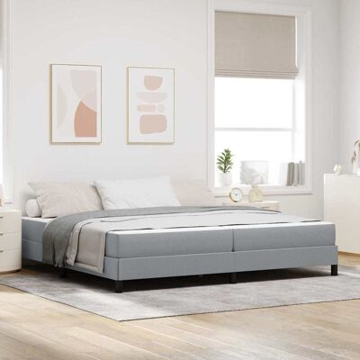 vidaXL Boxspringbett mit Matratze Hellgrau 200 x 200 cm Stoff - Hellgrau vidaXL Boxspringbett mit Matratze Hellgrau 200 x 200 cm Stoff - Hellgrau