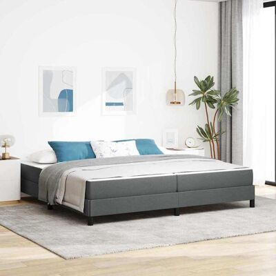 vidaXL Boxspringbett mit Matratze Dunkelgrau 200 x 200 cm Stoff - Grau vidaXL Boxspringbett mit Matratze Dunkelgrau 200 x 200 cm Stoff - Grau