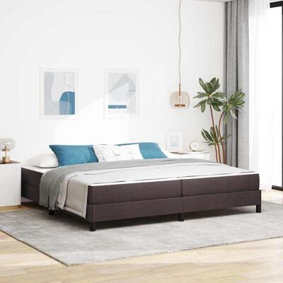 vidaXL Boxspringbett mit Matratze Dunkelbraun 200 x 200 cm Stoff - Braun vidaXL Boxspringbett mit Matratze Dunkelbraun 200 x 200 cm Stoff - Braun