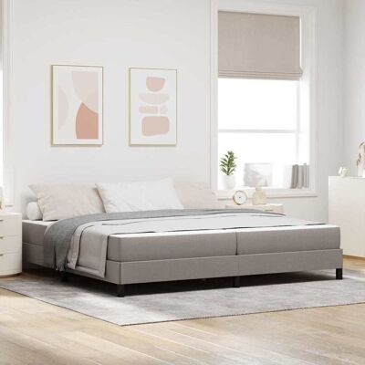 vidaXL Boxspringbett mit Matratze Taupe 200 x 200 cm Stoff - Taupe vidaXL Boxspringbett mit Matratze Taupe 200 x 200 cm Stoff - Taupe
