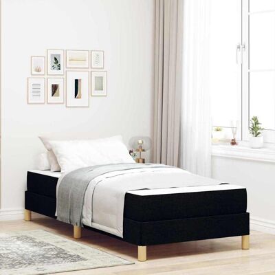 vidaXL Boxspringbett mit Matratze Schwarz 90 x 190 cm Stoff - Schwarz vidaXL Boxspringbett mit Matratze Schwarz 90 x 190 cm Stoff - Schwarz