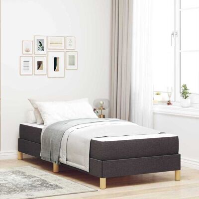 vidaXL Boxspringbett mit Matratze Dunkelbraun 90 x 190 cm Stoff - Braun vidaXL Boxspringbett mit Matratze Dunkelbraun 90 x 190 cm Stoff - Braun