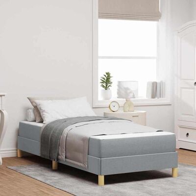 vidaXL Boxspringbett mit Matratze Hellgrau 90 x 200 cm Stoff - Hellgrau vidaXL Boxspringbett mit Matratze Hellgrau 90 x 200 cm Stoff - Hellgrau