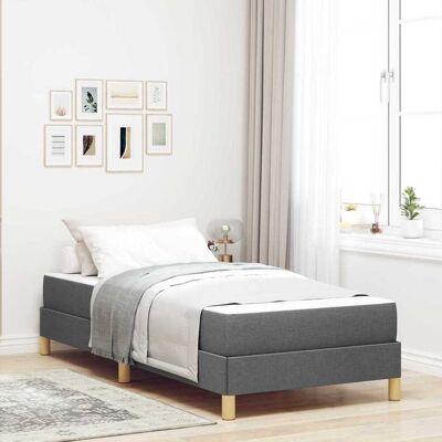 vidaXL Boxspringbett mit Matratze Dunkelgrau 100 x 200 cm Stoff - Grau vidaXL Boxspringbett mit Matratze Dunkelgrau 100 x 200 cm Stoff - Grau
