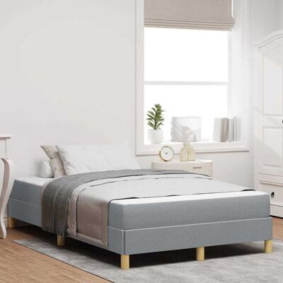 vidaXL Boxspringbett mit Matratze Hellgrau 120 x 190 cm Stoff - Hellgrau vidaXL Boxspringbett mit Matratze Hellgrau 120 x 190 cm Stoff - Hellgrau