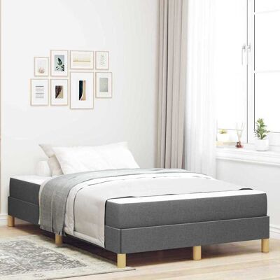 vidaXL Boxspringbett mit Matratze Dunkelgrau 120 x 190 cm Stoff - Grau vidaXL Boxspringbett mit Matratze Dunkelgrau 120 x 190 cm Stoff - Grau