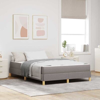vidaXL Boxspringbett mit Matratze Taupe 140 x 190 cm Stoff - Taupe vidaXL Boxspringbett mit Matratze Taupe 140 x 190 cm Stoff - Taupe